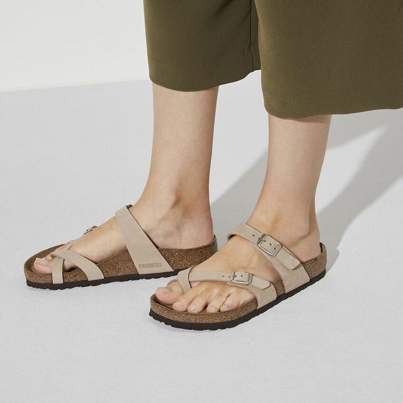 Mayari Birkenstock Soft Footbed Nubuck Kozene Damske Hnede | SK 136UZG